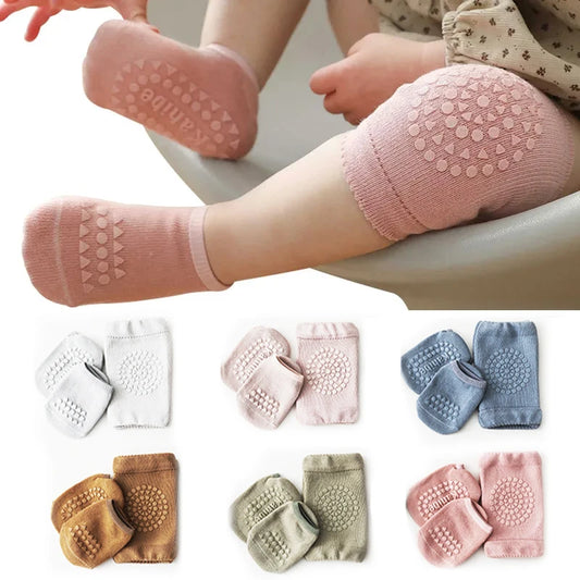 Baby Knee Protection Socks Solid Color Non Slip Socks Children's Crawling Socks Floor Socks Boys and Girls' Knee Protection Set Leedoar