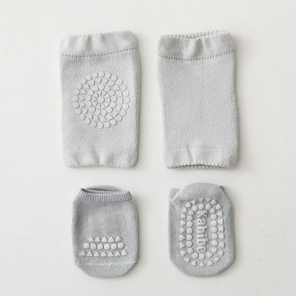 Baby Knee Protection Socks Solid Color Non Slip Socks Children's Crawling Socks Floor Socks Boys and Girls' Knee Protection Set Leedoar