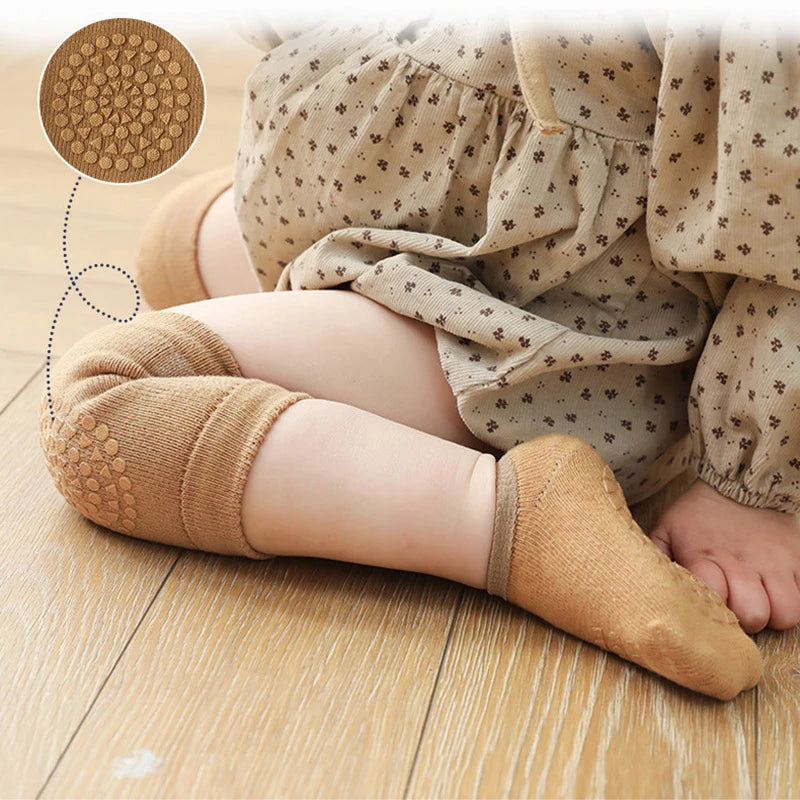 Baby Knee Protection Socks Solid Color Non Slip Socks Children's Crawling Socks Floor Socks Boys and Girls' Knee Protection Set Leedoar