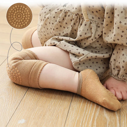 Baby Knee Protection Socks Solid Color Non Slip Socks Children's Crawling Socks Floor Socks Boys and Girls' Knee Protection Set Leedoar