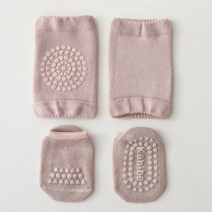 Baby Knee Protection Socks Solid Color Non Slip Socks Children's Crawling Socks Floor Socks Boys and Girls' Knee Protection Set Leedoar