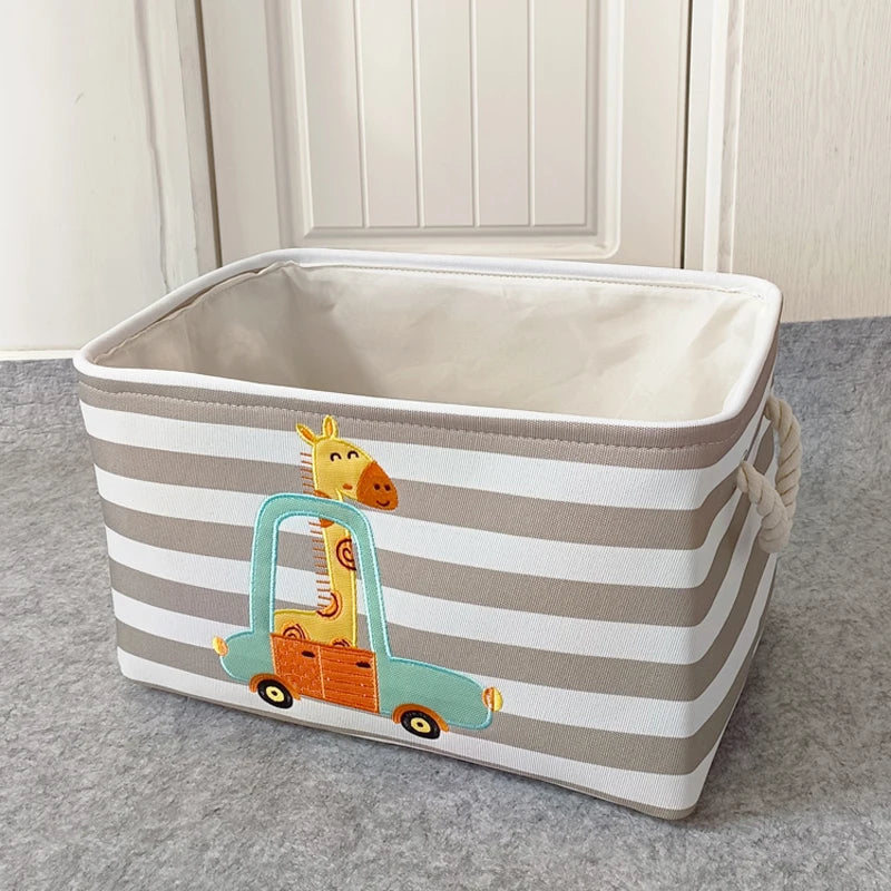 Baby Laundry Basket Cute Dinosaur Foldable Toy Storage Bucket Picnic Dirty Clothes Basket Box Organizer Cartoon Animal Leedoar