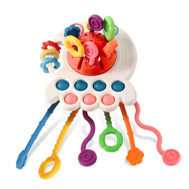 Baby Montessori Sensory Development Educational Toys Pull String Finger Grasp Training Early Learning Toy Teething BPA Free 1-6Y Leedoar