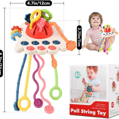 Baby Montessori Sensory Development Educational Toys Pull String Finger Grasp Training Early Learning Toy Teething BPA Free 1-6Y Leedoar