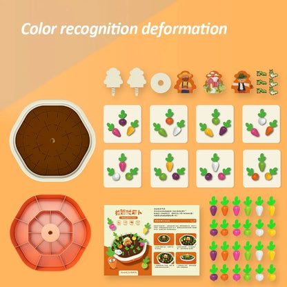 Baby Montessori Toys For Toddler Toys Educational Colorful Shape Toy Pull Carrot Set Counting Discouvery Toys For Kids Learning Leedoar