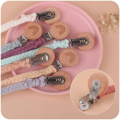 Baby Pacifier Clip Chian Holder Beech Wooden Clips Teether Toy for Chew Rattles Mobiles Newborn Nursing Accssories Leedoar