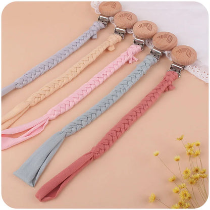 Baby Pacifier Clip Chian Holder Beech Wooden Clips Teether Toy for Chew Rattles Mobiles Newborn Nursing Accssories Leedoar