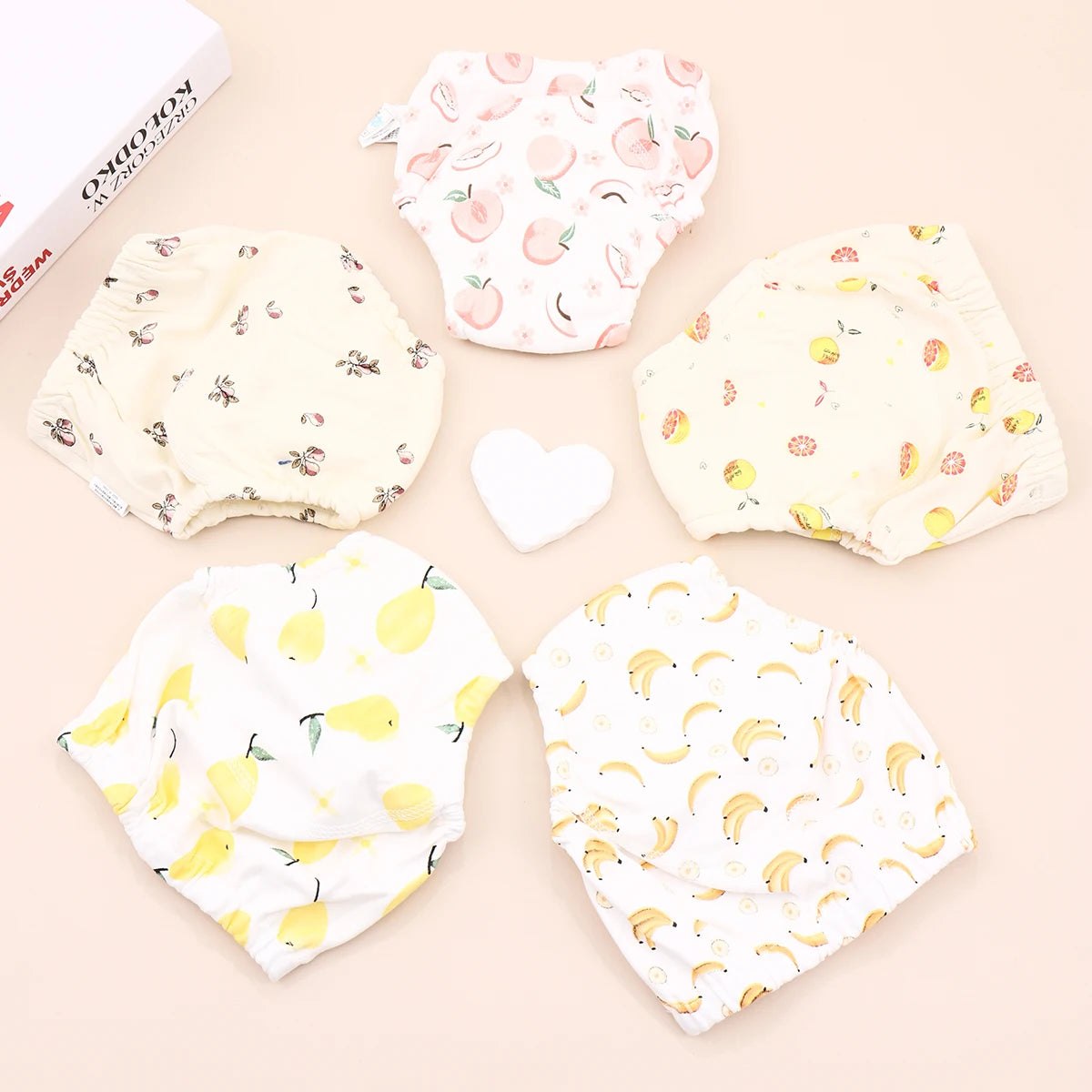 Baby Reusable Diapers Thickening Layer Waterproof Reusable Cotton Diapers Breathable Training Shorts Underwear Cloth Pants Leedoar