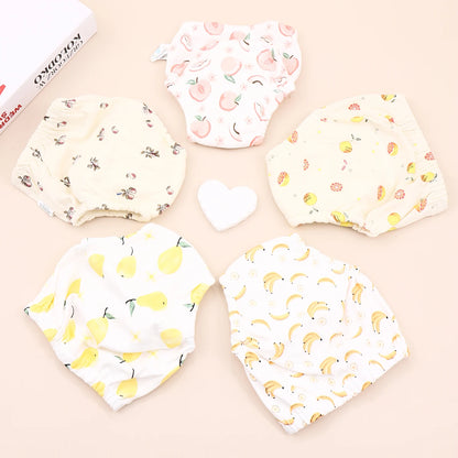 Baby Reusable Diapers Thickening Layer Waterproof Reusable Cotton Diapers Breathable Training Shorts Underwear Cloth Pants Leedoar