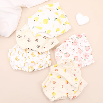 Baby Reusable Diapers Thickening Layer Waterproof Reusable Cotton Diapers Breathable Training Shorts Underwear Cloth Pants Leedoar