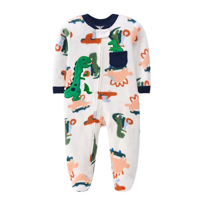 Baby Rompers Spring Autumn Clothes Zipper Fleece Boy Girl Pajamas Newborn Outfit Animal Jumpsuit Infants Clothing 0 -12 Months Leedoar