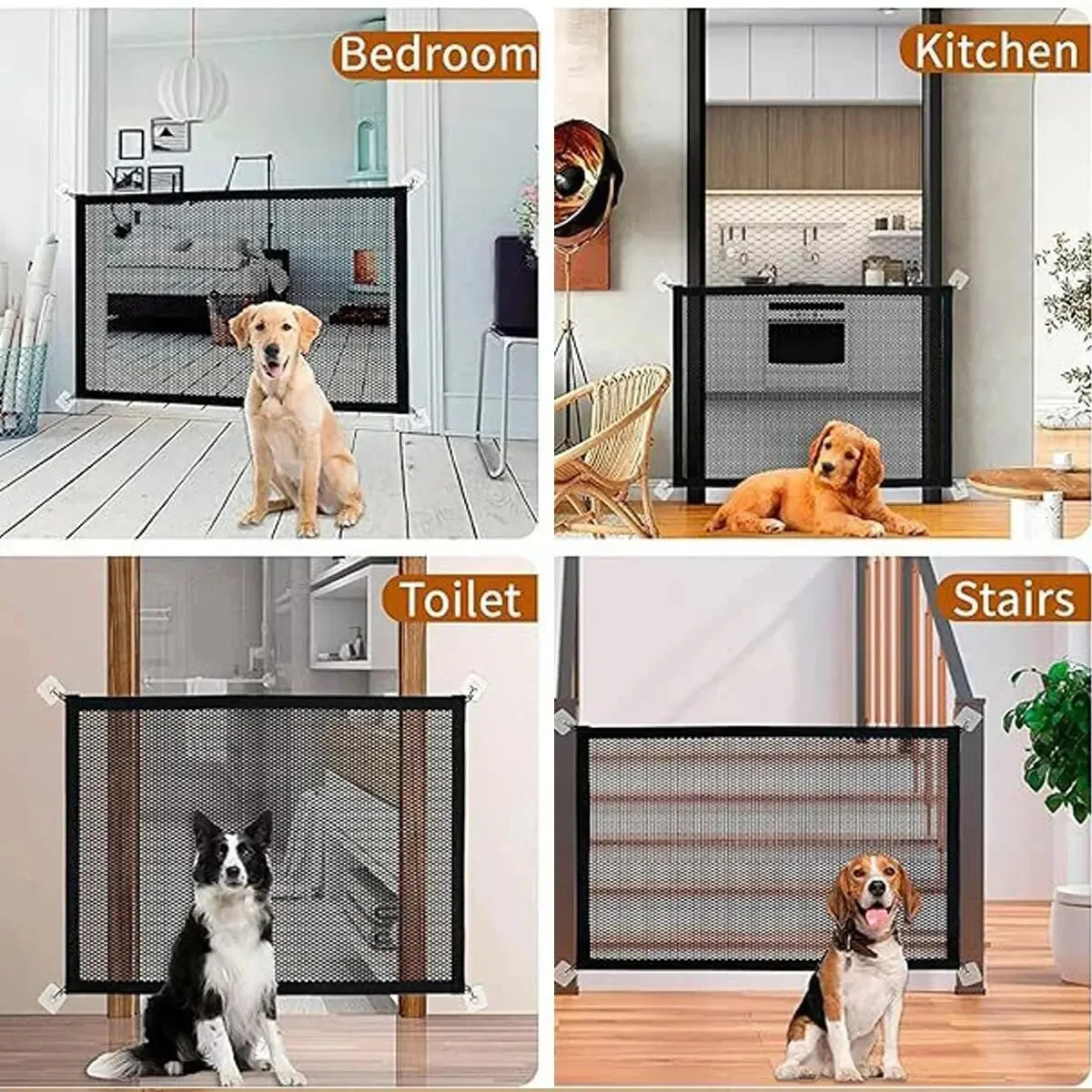 Baby Safety Gate Pet Barrier Fence Portable Mesh Stairs Entrance Indoor Gate Dogs Separation Guard Isolated Baby Hooks Playpen Leedoar