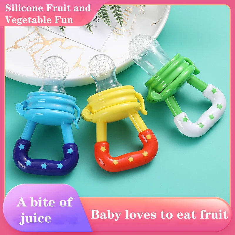 Baby Teether for Teeth Bebe Pacifier Fresh Food Feeder Babies accessories newborn Silicone Rice Cereal Fruit Bottle Squeeze Leedoar