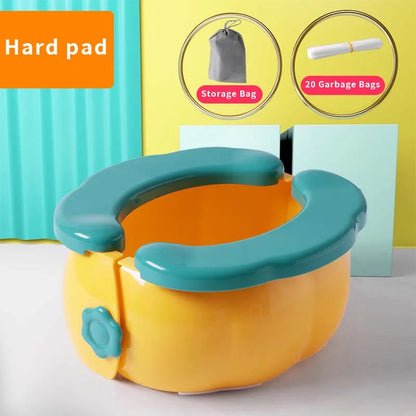 Baby Toilet Portable Travel Baby Potty Foldable Kids Potty Training Seat Easy to Clean With Storage Bag and 20 Garbage Bags Leedoar