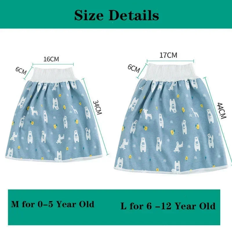 Baby Waterproof Diaper Pants Skirt for Potty Training Baby Comfy Diaper Short for Boys and Girls Sleeping Bedclothes Leedoar