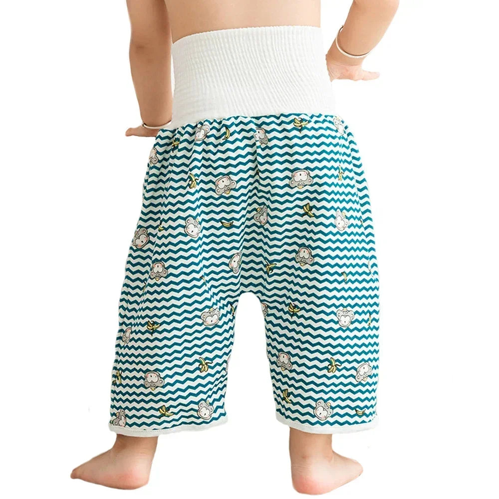 Baby Waterproof Diaper Pants Skirt for Potty Training Baby Comfy Diaper Short for Boys and Girls Sleeping Bedclothes Leedoar