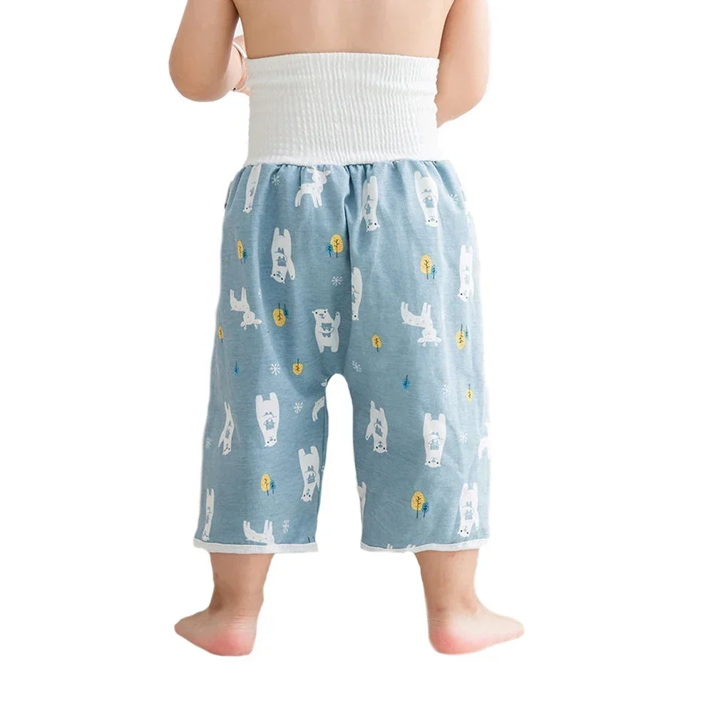 Baby Waterproof Diaper Pants Skirt for Potty Training Baby Comfy Diaper Short for Boys and Girls Sleeping Bedclothes Leedoar