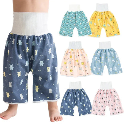 Baby Waterproof Diaper Pants Skirt for Potty Training Baby Comfy Diaper Short for Boys and Girls Sleeping Bedclothes Leedoar