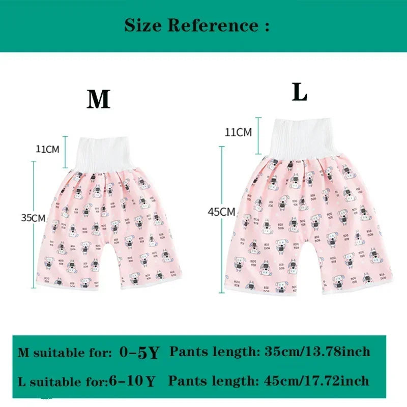 Baby Waterproof Diaper Pants Skirt for Potty Training Baby Comfy Diaper Short for Boys and Girls Sleeping Bedclothes Leedoar