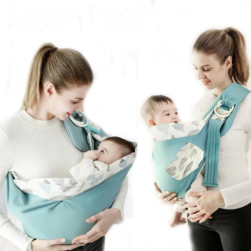 Baby Wrap Newborn Sling Dual Use Infant Nursing Cover Carrier Mesh Fabric Breastfeeding Carriers Up To 130 Lbs (0-36M) Leedoar