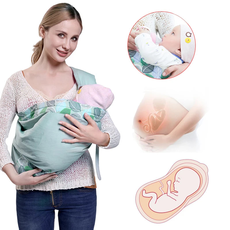 Baby Wrap Newborn Sling Dual Use Infant Nursing Cover Carrier Mesh Fabric Breastfeeding Carriers Up To 130 Lbs (0-36M) Leedoar