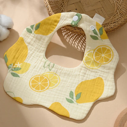 Baby Gauze Bib Cotton Saliva Towel Baby Anti-vomiting Grass Wood Dyed 360-degree Newborn Bib Leedoar