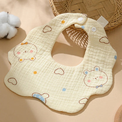 Baby Gauze Bib Cotton Saliva Towel Baby Anti-vomiting Grass Wood Dyed 360-degree Newborn Bib Leedoar