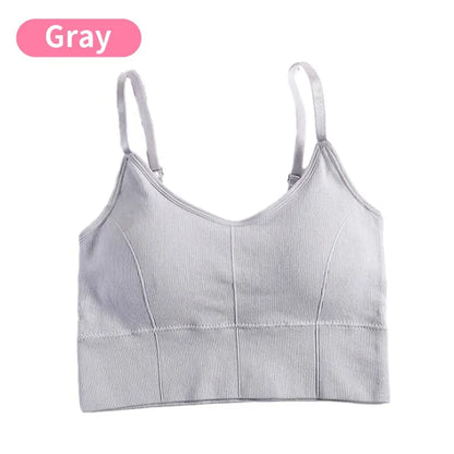 Sutiã esportivo feminino sem costas, sutiã esportivo para academia, roupa íntima feminina sem costura, alça de ombro ajustável, acolchoado interno, colete de ioga, bralette 