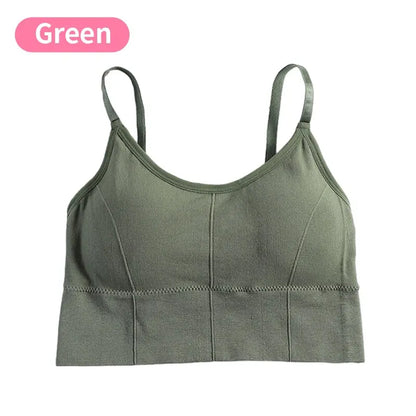 Sutiã esportivo feminino sem costas, sutiã esportivo para academia, roupa íntima feminina sem costura, alça de ombro ajustável, acolchoado interno, colete de ioga, bralette 