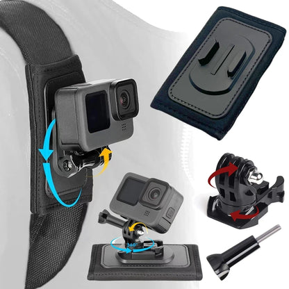 Backpack Shoulder Strap 360° Rotate Buckle Quick Release Mount for GoPro Hero 12 11 10 9 8 Dji Action 2 Action Camera Accessory Leedoar