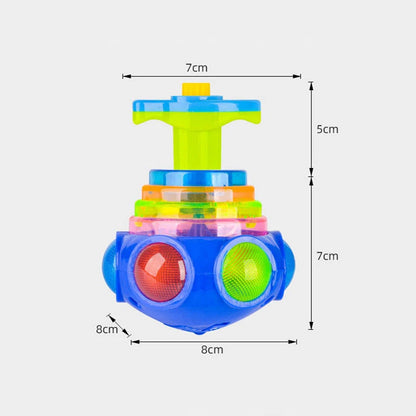 Bagged Round Luminous Toy Light Music Rotating Gyro Fidget Spinner Spinning Top Toys Random Color Children's Toys Kids Gifts Leedoar