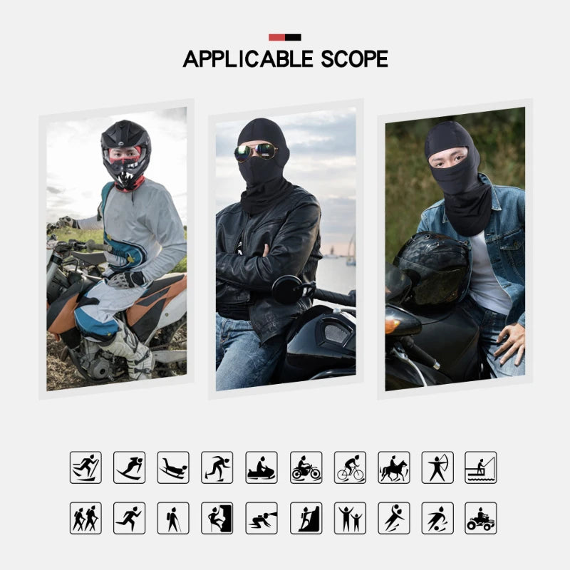 Balaclava Motorcycle Face Mask Moto Helmet Bandana Hood Ski Neck Full Face Mask Windproof Dustproof Face Shield Men's Biker Mask Leedoar