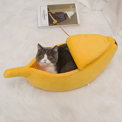 Banana Cat Bed House Funny Cute Cozy Cat Mat Beds Warm Durable Portable Pet Basket Kennel Dog Cushion Cat Supplies Multicolor Leedoar