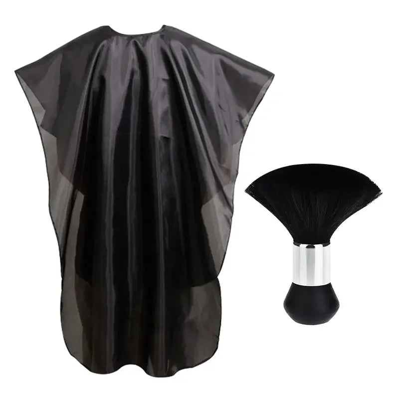 Barber wrap set Waterproof Hair Cutting Cape with Neck Duster Brush - Professional Barber Salon Hairdressing Apron Hair Stylists Leedoar