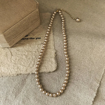 Baroque Pearl Necklace for Women Simple Fashion Collarbone Chain White Choker Necklaces Designer Wedding Jewelry Wholesale Leedoar