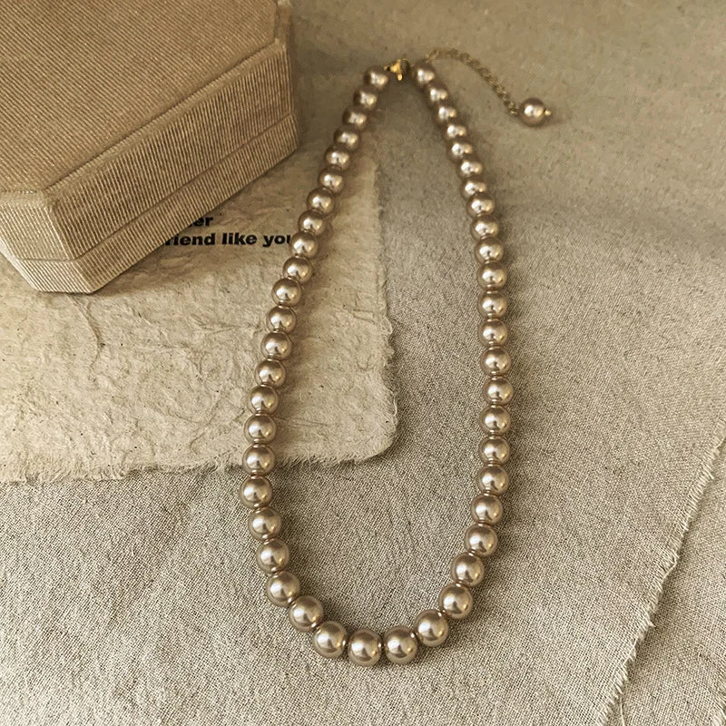 Baroque Pearl Necklace for Women Simple Fashion Collarbone Chain White Choker Necklaces Designer Wedding Jewelry Wholesale Leedoar