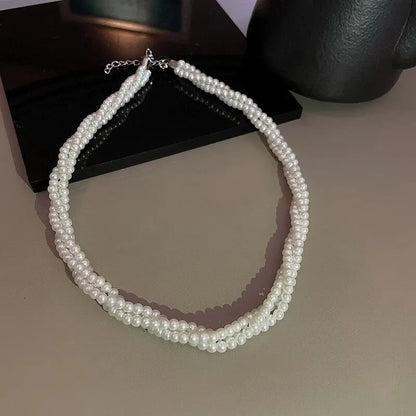 Baroque Pearl Necklace for Women Simple Fashion Collarbone Chain White Choker Necklaces Designer Wedding Jewelry Wholesale Leedoar