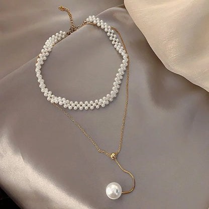 Baroque Pearl Necklace for Women Simple Fashion Collarbone Chain White Choker Necklaces Designer Wedding Jewelry Wholesale Leedoar