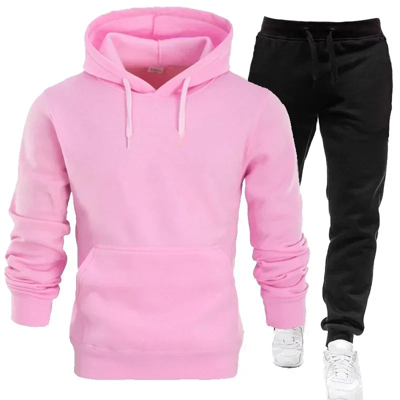 Conjunto básico de 2 piezas para hombre y mujer, sudadera con capucha y pantalones, camisetas deportivas para hombre, chándales, ropa deportiva, 2024 