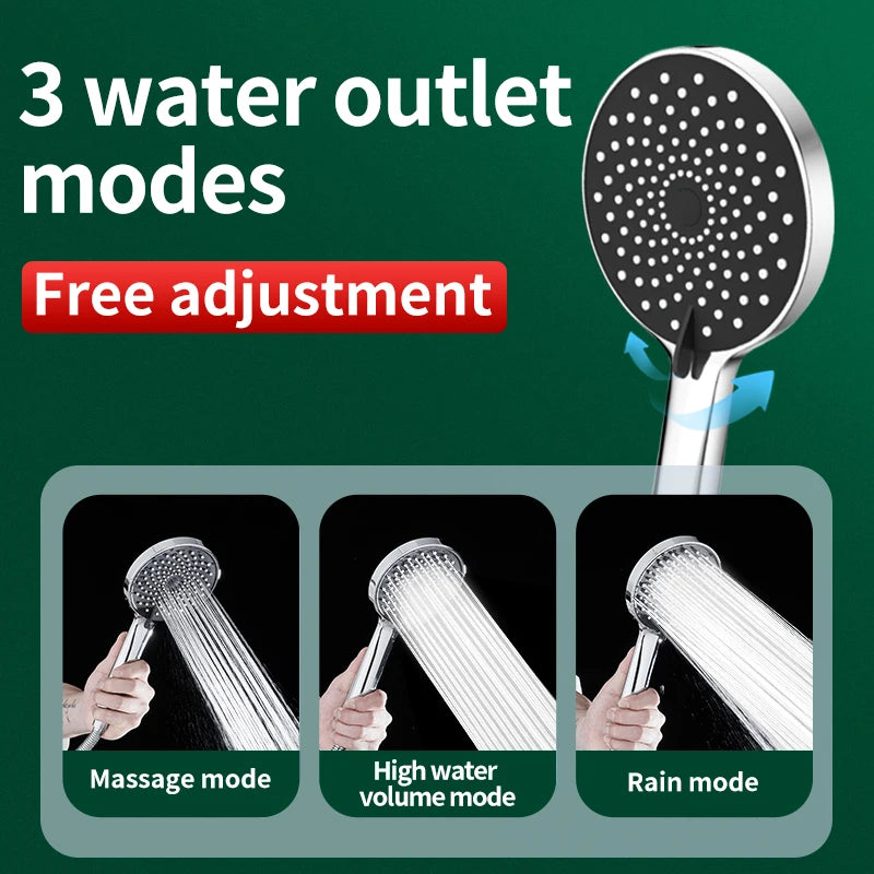 Bathroom Pressurized Shower Head Hand Package Accessories Shower Nozzle Large Panel Water Output 3 Models Universal Adaptation Leedoar