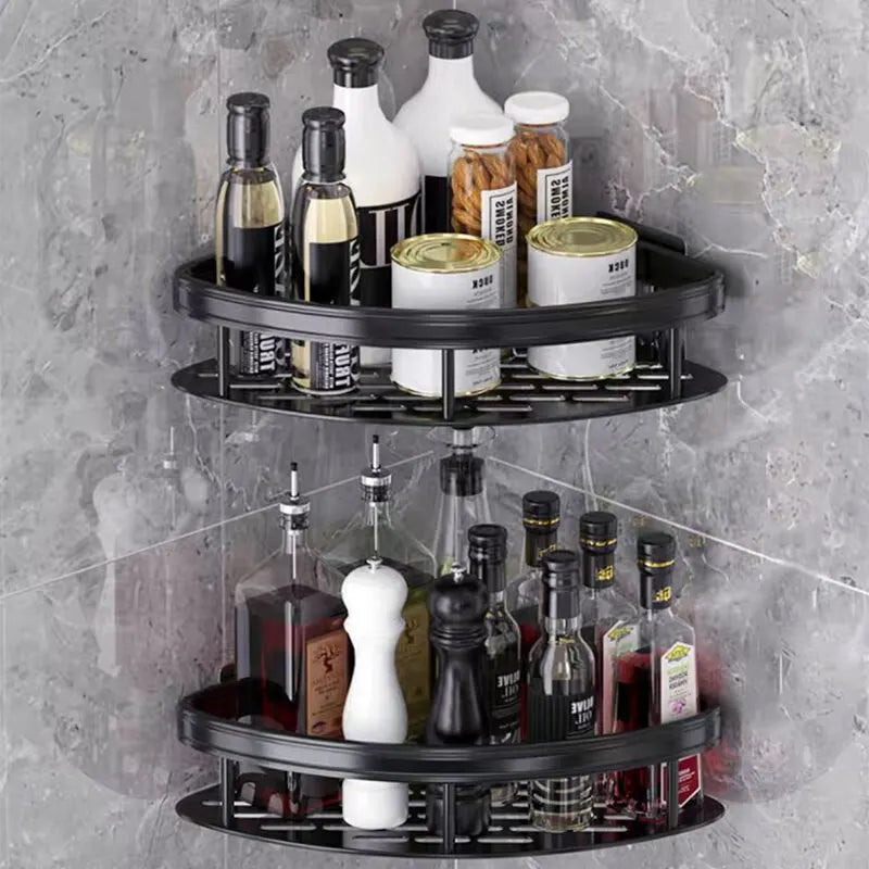 Bathroom Storage Rack, Bathroom Shelves, No-Drill Wall Mount Corner Shelf, Shower Storage Rack Holder Leedoar