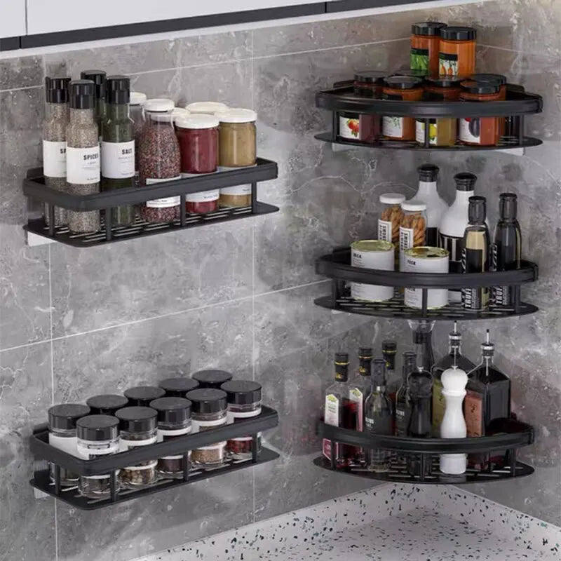 Bathroom Storage Rack, Bathroom Shelves, No-Drill Wall Mount Corner Shelf, Shower Storage Rack Holder Leedoar