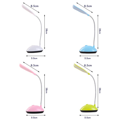 Battery Operated LED Reading Night Lamp Flexible Table Light Foldable Switch Desk Working Study Light For Kids Student Office Leedoar