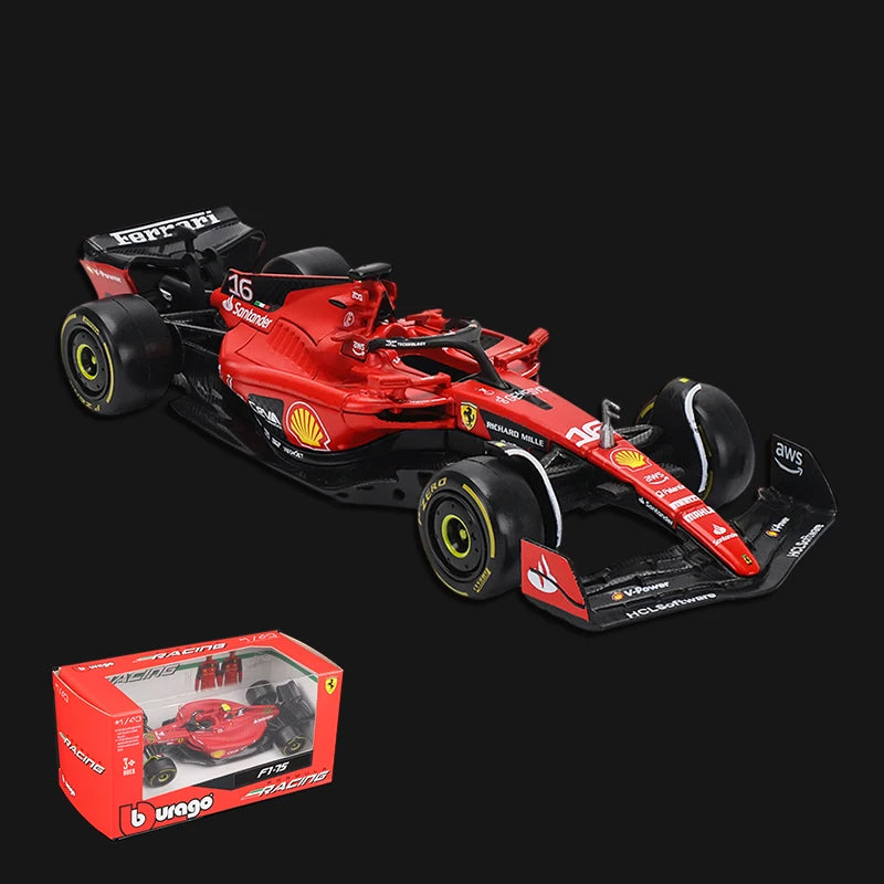 Bburago 1:43 F1 Model Regular Version 2023 Scuderia Ferrari Formula 1 SF23 #16 Leclerc #55 Sainz Alloy Car Diecast Toy Leedoar