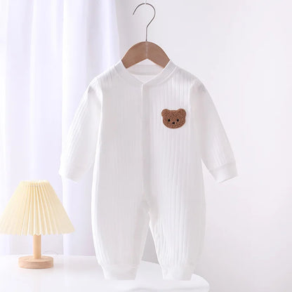 Bear Newborn Jumpsuit Cotton Autumn Spring Baby Romper Toddler Girls Boys Clothes Infant One-Piece Kids Onesie Home Leisure Wear Leedoar