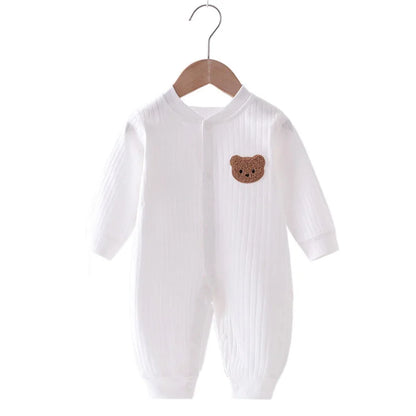 Bear Newborn Jumpsuit Cotton Autumn Spring Baby Romper Toddler Girls Boys Clothes Infant One-Piece Kids Onesie Home Leisure Wear Leedoar