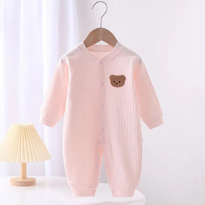 Bear Newborn Jumpsuit Cotton Autumn Spring Baby Romper Toddler Girls Boys Clothes Infant One-Piece Kids Onesie Home Leisure Wear Leedoar