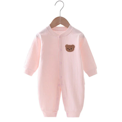 Bear Newborn Jumpsuit Cotton Autumn Spring Baby Romper Toddler Girls Boys Clothes Infant One-Piece Kids Onesie Home Leisure Wear Leedoar