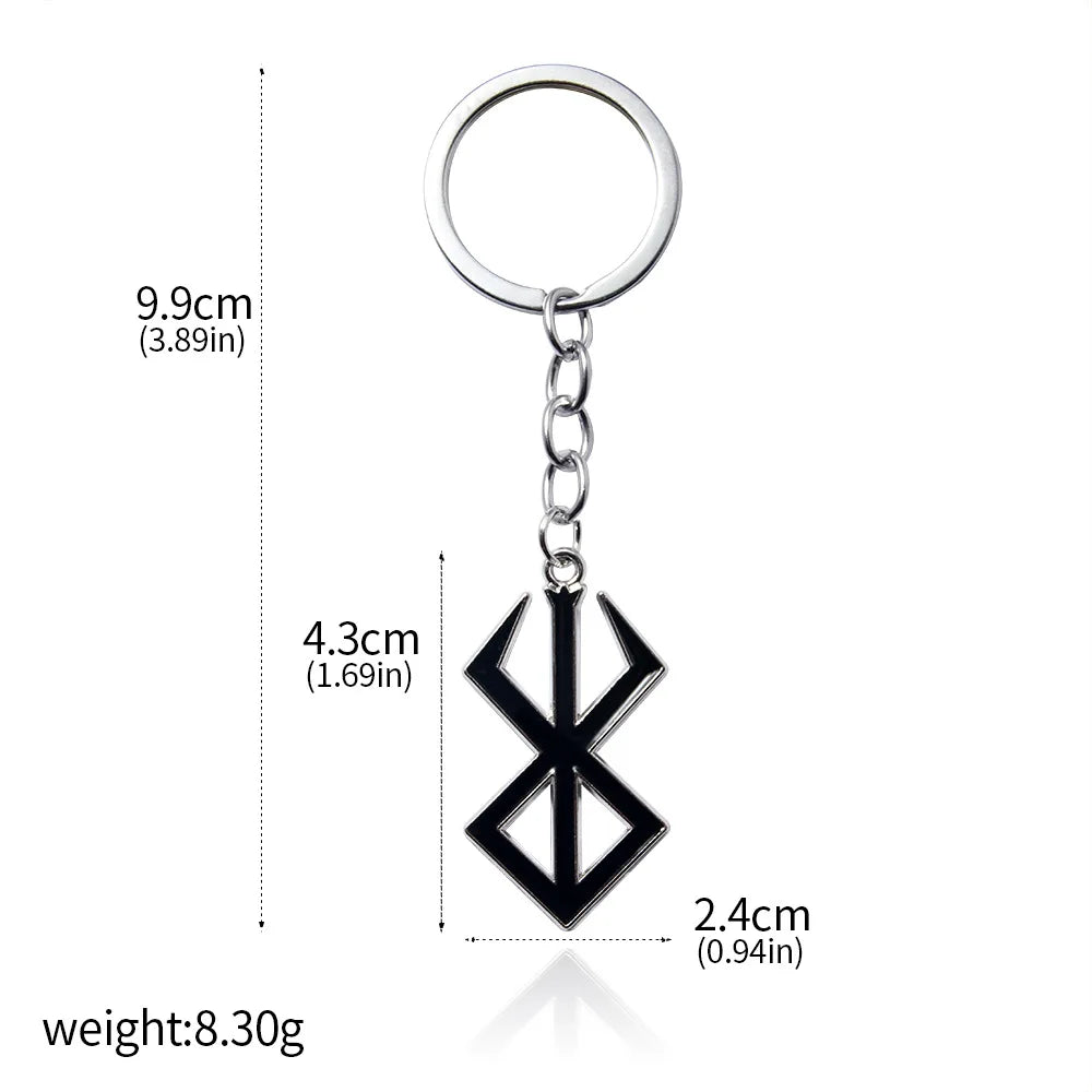 Berserk Anime Keychain Guts Sword Jewelry Set Key Chain Keyrings Keychains for Men Women Accessories Key Ring Pendant Leedoar