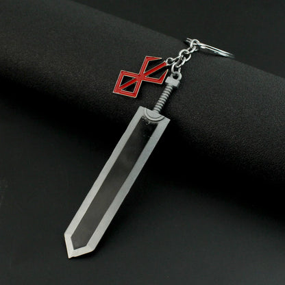 Berserk Anime Keychain Guts Sword Jewelry Set Key Chain Keyrings Keychains for Men Women Accessories Key Ring Pendant Leedoar